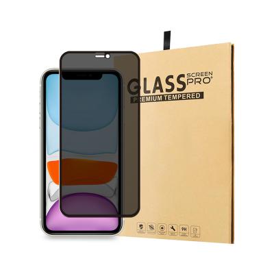 China fashion & Factory Price 3D Privacy Screen Protector Tempered Glass Single Anti Spy For iPhone 11 Pro Screen Protector Max for sale