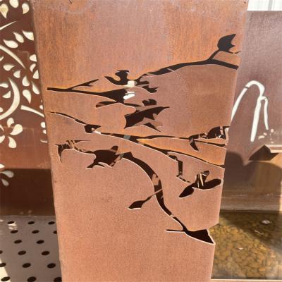 China Easily Assembled Laser Cut Metal Garden Decorative Screen Corten Steel Metal Garden Screen for sale