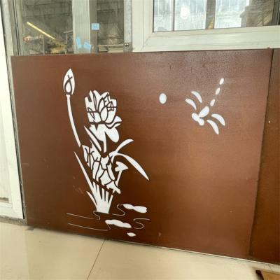 China Easily Assembled Decorative Outdoor Laser Cut Metal Privacy Screen Corten Steel Garden Screen for sale