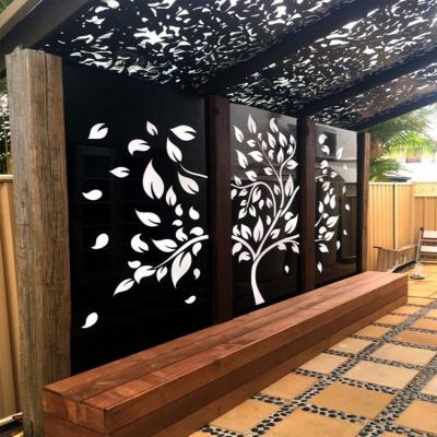 China Contemporary Laser Cut Outdoor Metal Privacy Screen Garden Metal Screen Fence for sale