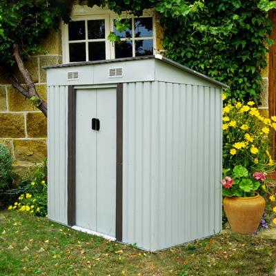 China Easily Assembled Metal Garden Shed House Hut Gardening Tool Storage With Base Wall Waterproof Building Garden Sheds Storage for sale