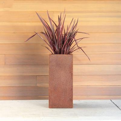 China Corten Steel Rectangle Flower Pot Modern Rectangular Planter Large Steel Planter for sale