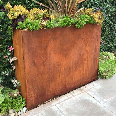 China Modern Large Outdoor Metal Garden Pots Planter Large Corten Steel Planter for sale