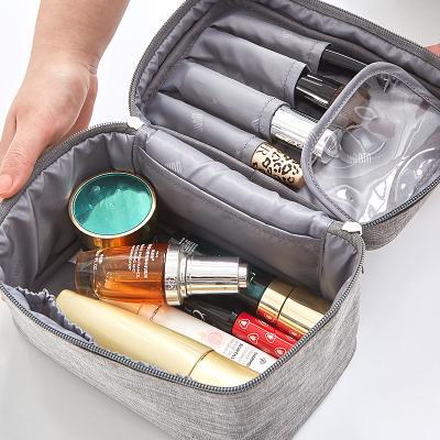 China Durable Customized Large Profession Makeup Bag With Handle Make Up Brush Holder Mens Toiletry Case Travel Cosmetics Train Case for sale