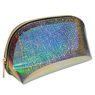 China New toiletry bag durable clean waterproof wash bag transparent PVC cosmetic bag shinny laser makeup pouch for sale