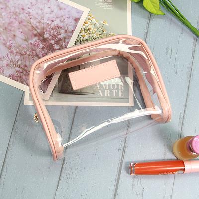 China Lady Custom Logo Travel Makeup Bag Transparent Women Toiletry Bag Recycled Clear Cosmetic Bag Or Pouch for sale