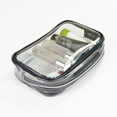 China Lady High Quality Cosmetic Bag Transparent Waterproof Clear TPU Makeup Bag Travel Clutch Bag for sale