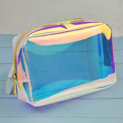 China High Quality Eco-friendly Laser Bag Hologram Cosmetic Pouch For Girls Fashion Bag Transparent Make Up Bag for sale