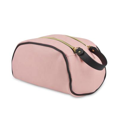 China New Design Fashion High Quality Travel Cosmetic Bag Portable Makeup Storage Bags PU Toiletry Bag With Double Zipper for sale