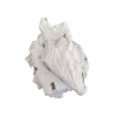 China Capacity Strong White Color Water Absorption T-shirt Cotton Industrial Cleaning Cloths Wiping Rags In Bales for sale