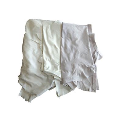 China Industrial Strong Absorption Capacity Water Oil Machine Wiping Recycled Fabrics Waste White T Shirt Cotton Rags for sale