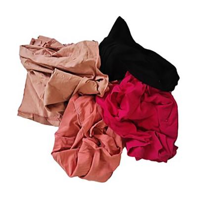 China Factory Direct Sales Water Oil Absorption Strong Ability Cleaning Cheap Rags Dark Mixed Color Used Cotton T-shirt Mopping Rags for sale