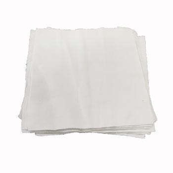 China Factory Strong Capacity Strong Water Absorption Soft General Cleaning Towel Cotton White Square Sewing Cloths Small for sale