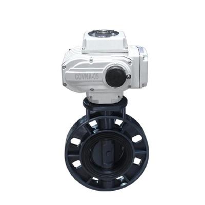 China COVNA DN100 4 PN10 General Inch EPDM Seat PVC Motor Butterfly Valve for sale