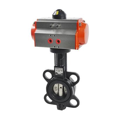 China General Dutcile Iron Wafer Type - 2 Inch Pneumatic Control Actuated Butterfly Valve With Actuator for sale