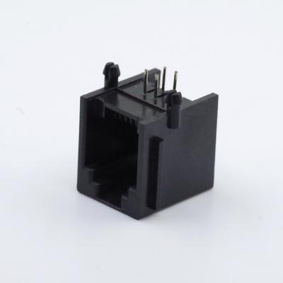 China Telephone Shielded Single Port 6P4C Modular Jack RJ11 6 Pin Connector for sale