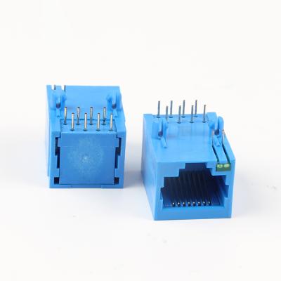 China RJ45 Female Connector Right Angle Tab Down 8P8C PD Nickel Modular Jack 0950097881 JS-56-8P8C for sale