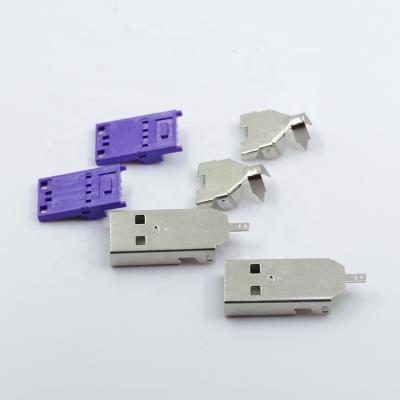 China High Current PCB Copper 3a Panel Mount 180 Degree Am Micro USB Connector for sale