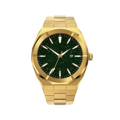 China Koshi Logo Green Star Dust Fashion Custom Automatic Movement Men's Gold Date Watch for sale