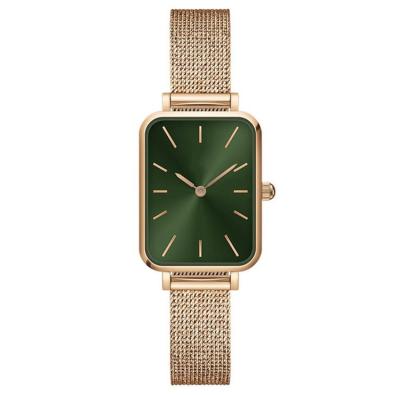 China Custom Koshi Stainless Steel Water Resistant Ultra Thin Mesh Strap Simple Design Minimalist Women's Watch Rectangular Watch for sale