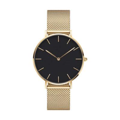 China Koshi OEM 36mm Stainless Steel Mesh Japan Miyota Quartz Movement Gold Private Label Luxury Women Watch for sale