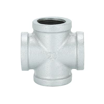 China Pipe Lines Connects China Factory Wholesale 4 Way Malleable Iron Pipe Fitting Cross Tee Galvanized Pipe Fittings OEM for sale