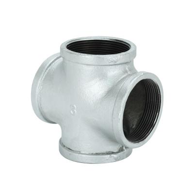 China Pipe lines connect wholesale galvanized malleable iron pipe fittings gi threaded cross pipe fitting for sale for sale