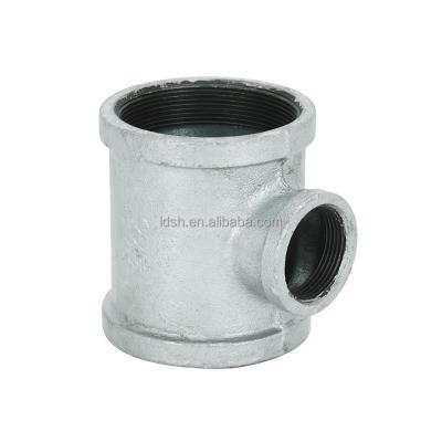 China Pipe Lines Connect Factory Price Thread Pipe Fittings Plumbing Accessories Plumbing Malleable Iron Tee Reducing Fittings GI Reducing Tee OEM for sale