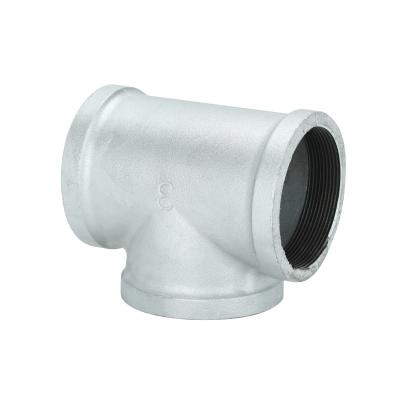 China Pipe Lines Connect Factory Design Heavy Duty Oversized Galvanized Tee Connector Pipe Fitting Equal Stripped Tees for sale