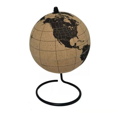 China Cork World Map Geography Globe Decorative Table Top Desk for sale