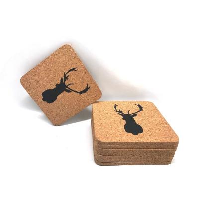 China Sustainable Size High Quality Customized Square Cork Coaster for sale