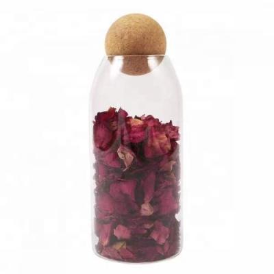 China Irregular Shape Ball Cork High Borosilicate Glass Food Container Viable High Quality Jar for sale