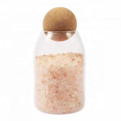 China Sustainable Borosilicate Glass Storage Jar With Cork Lid for sale