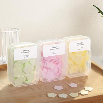 China OEM Cheap Custom Travel Custom Hand Soap Paper Soap Sunscreen Three Boxes Scented Petal Flower Soap Bath Confetti for sale