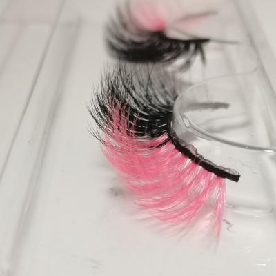 China 25-30 times wholesale 14-25MM colors 3d mink lashes short length daily life mixed color 25mm Halloween party mink eyelashes for sale