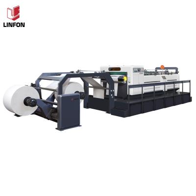 China Building Material Shops QFJ-1400-Two Roll Model Full Automatic Paper Rotary Roll Slitter With Stacking for sale