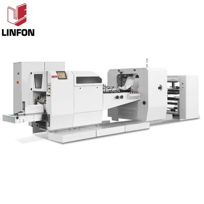 China food & Full Automatic Beverage Plant RZJD-G350J High Speed ​​Sharp Bottom Paper Bag Making Machine With Film Window for sale