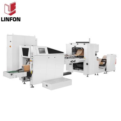 China food & Beverage plant RZJD-G250 full automatic high speed sharp bottom paper bag making machine with plastic film window for sale