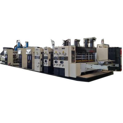 China Corrugated Cardboard Making Folder Gluer Linkage Automatic Printing Die Cutting Machine for sale