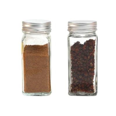 China 2021 Newest Sustainable High Borosilicate Glasses Bottle Vials Storage Jars With Aluminum Lids For Pills Nuts Herb Candy Spice Pepper for sale