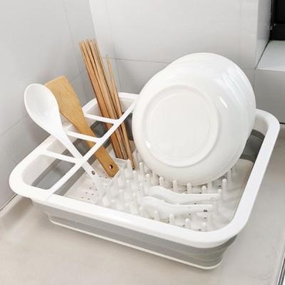 China Viable Wholesale Large Dish Rack Food Grade Silicone Food Grade New Design Kitchen Tools Folding Dish Rack for sale