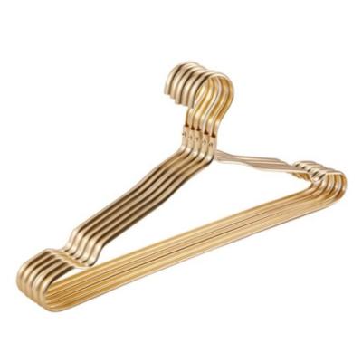 China Modern wholesale gold fashion aluminum hanger with gold color for adults clothes for sale