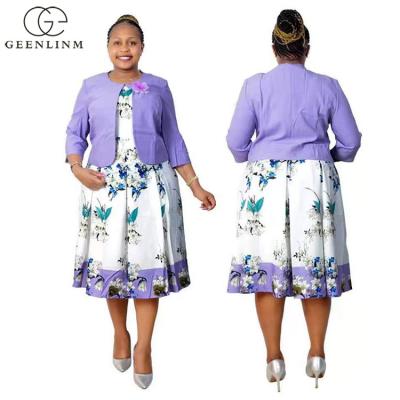 China Plus Size Breathable Women's Floral Print Dress Costume African Turkish Wear Church Dress Church Clothing Women Dress for sale