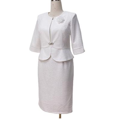 China 2021 Breathable Exquisite Elegant Lady's White Suit Dress Formal Dresses Plus Size Dress Women's Church Women's Suits Wedding Suits for sale