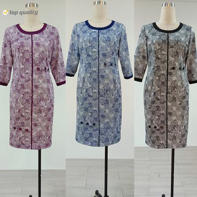 China Breathable Plus Size Office Lady Formal Dress Semi Formal Dress Purple Cheap Career Dresses for sale