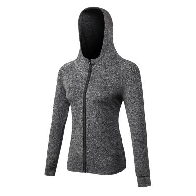 China Breathable Running Coat Yoga Fitness Training Zipper Sports Casual Hoodie Quick Dry Coat for sale