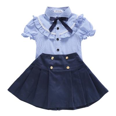 China High Quality Spandex Woven Polyester Summer T-shirt Fabric Girls School Uniform Skirts for sale