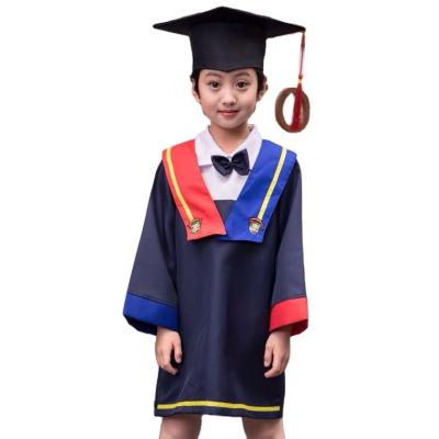 China School Uniform Embroidery School Badge Black Color Kindergarten Graduation Gown Preschool Graduation Hats for sale