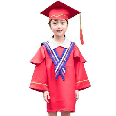 China School Polyester Material Red Color Children Primary School Ceremonial Gown Graduation Hats for sale