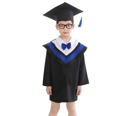 China Wholesale School Kids Kindergarten Graduation Hat Graduation Gown Black And Blue High Quality for sale